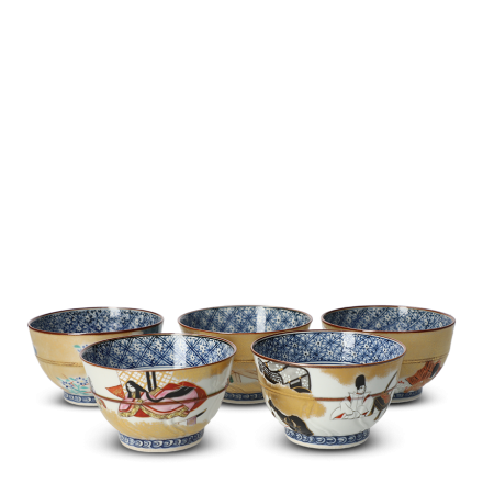 Teetasse Japan Porzellan 5er Set Genji-Monogatari