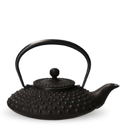 Iwachu Japanese Iron Teapot Tetsubin Gold and Black Chrysanthemum