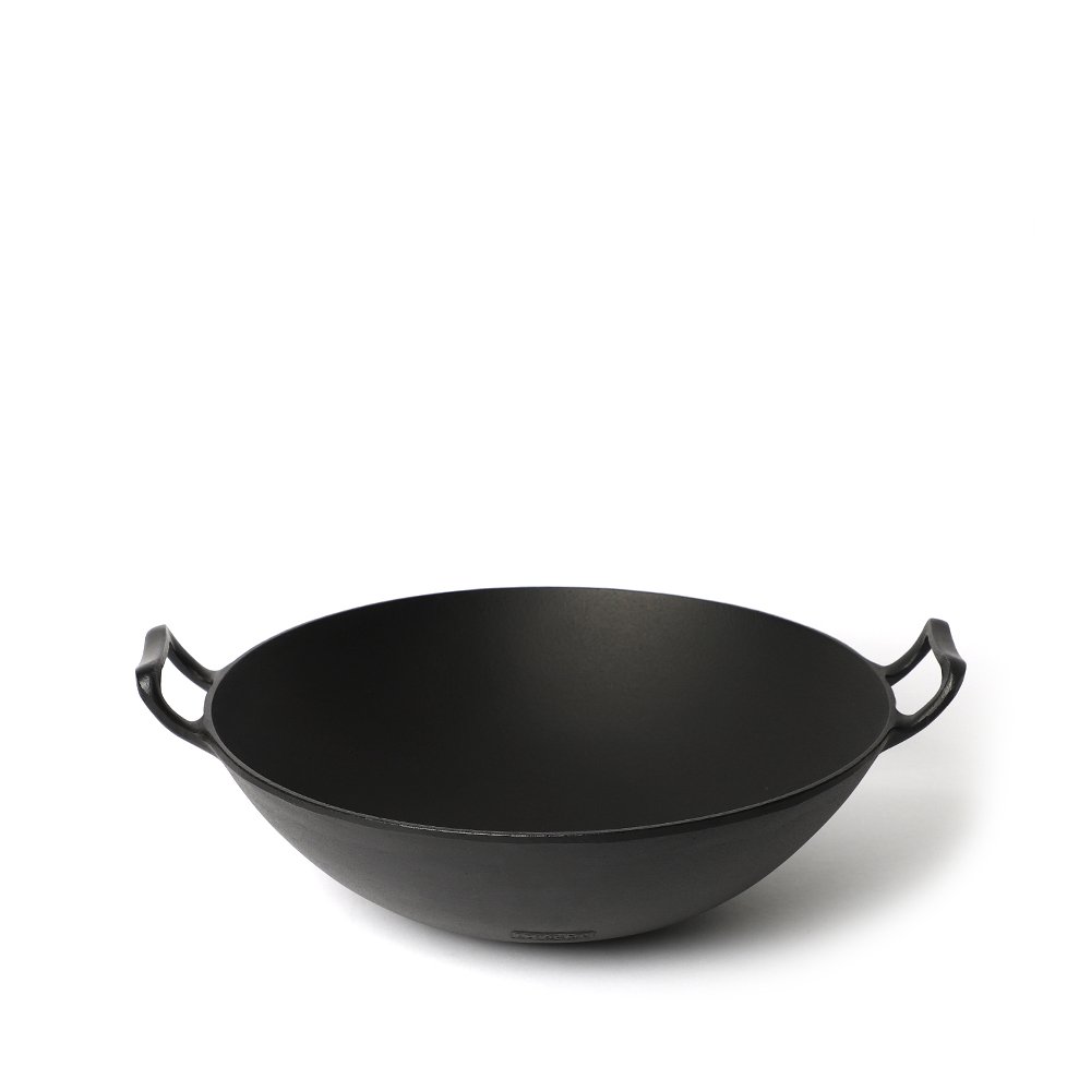 Iwachu Cast Iron Wok with Lid, Black